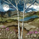 Birch in the style of Jewel Buhay: Tile, Pouring, Masking, Blown Air, Texture, Lifting